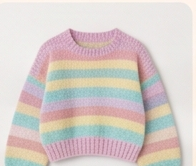 Pastel striped crochet sweater